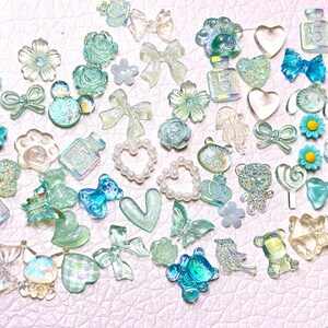 100pcs 3D Resin Nail Charms Nail Art Decoration Making Craft Azure Dream