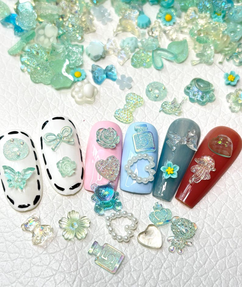 100pcs 3D Resin Nail Charms Nail Art Decoration Making Craft image 9