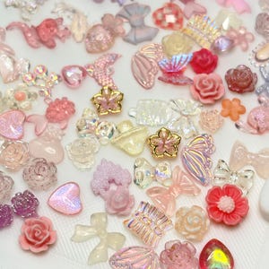 100pcs 3D Resin Nail Charms Nail Art Decoration Making Craft Sweet Pink