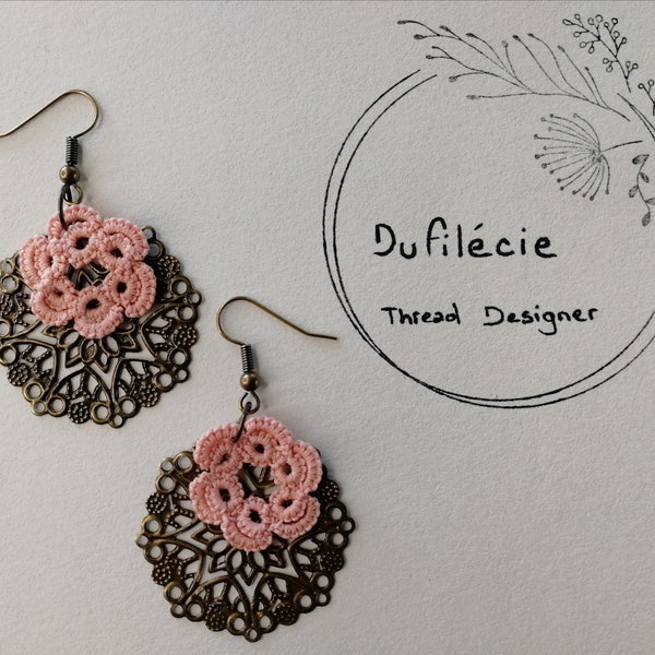 Boucles d'oreilles "Rosace fleurie"