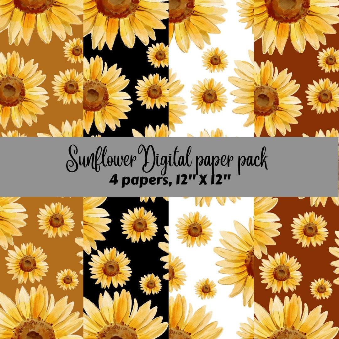 Sunflower Digital Paper Pack - Etsy