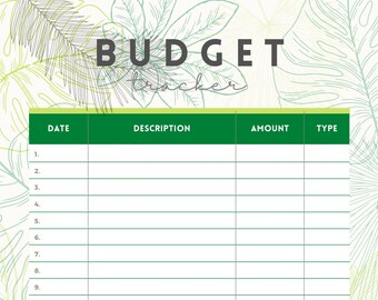 Green Tropical Leaf Printable Planner Pages