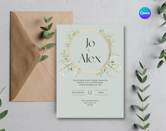Wedding Invitation Canva Template - Digital Download ONLY -