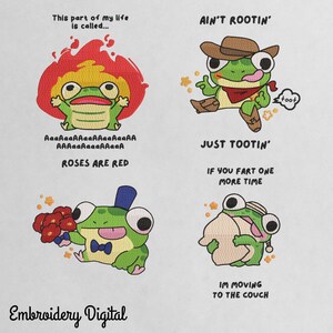 Funny Frog Meme Embroidery Set | Relatable Sarcastic Mood Frog Machine File