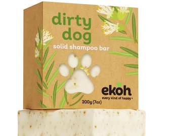 EKOH Dog Shampoo Soap Bar Washing Dogs Original Formulation Natural, Nourishing, Plastic-Free, Vegan, Cruelty-Free Eco Conditioner 200 grams