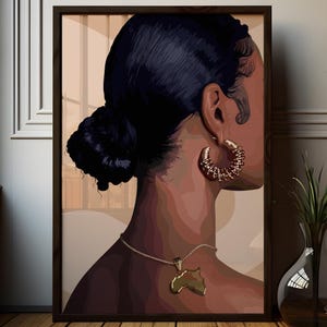 Black Woman Art, Fashion, Black Woman Wall Art, Black Girl Wall Art, black girl wall art, Black girl art, abstract art, Printable Black Art