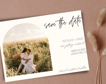 Save the Date Card Template Digital | Fully Editable | Customizable | Minimalist Save the Date | Canva Template