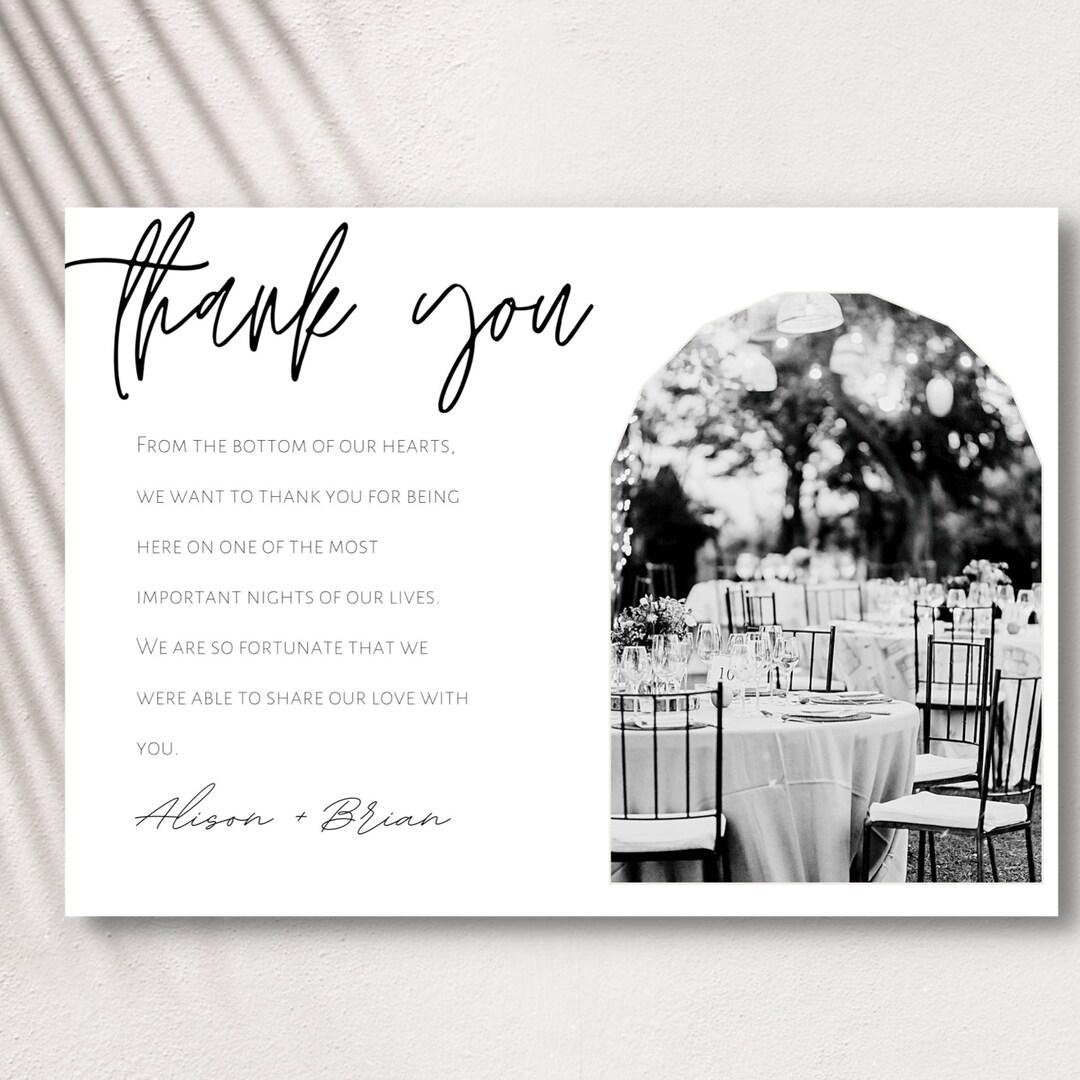 Wedding Thank You Card Digital Template | Fully Editable | Personalized ...