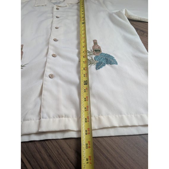 Vintage Butik Bay White Tropical Embroidered Hawaiian Camp Shirt Men's Large View 6