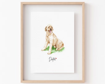 Mini Custom Watercolor Pet Portrait from photo | Personalized Dog Painting as Mother's day gift for her | Wall Art Memorial Gift for Dog mom