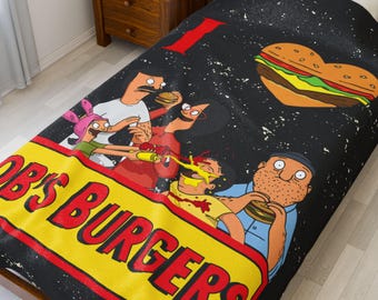 Koc Bobs Burgers, Bobs Burgers, Niestandardowe gadżety Bobs Burgers, Niestandardowy koc, Miękki koc, Bob Belcher, Linda Belcher, Tina Belcher
