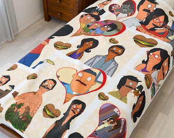 Koc Bobs Burgers, Bobs Burgers, Niestandardowe gadżety Bobs Burgers, Niestandardowy koc, Miękki koc, Bob Belcher, Linda Belcher, Tina Belcher