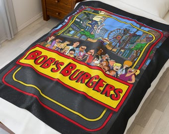 Koc Bobs Burgers, Bobs Burgers, Niestandardowe gadżety Bobs Burgers, Niestandardowy koc, Miękki koc, Bob Belcher, Linda Belcher, Tina Belcher