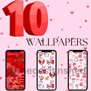 10 Valentine&#39;s Day Wallpaper | Phone & Desktop | Instant Download