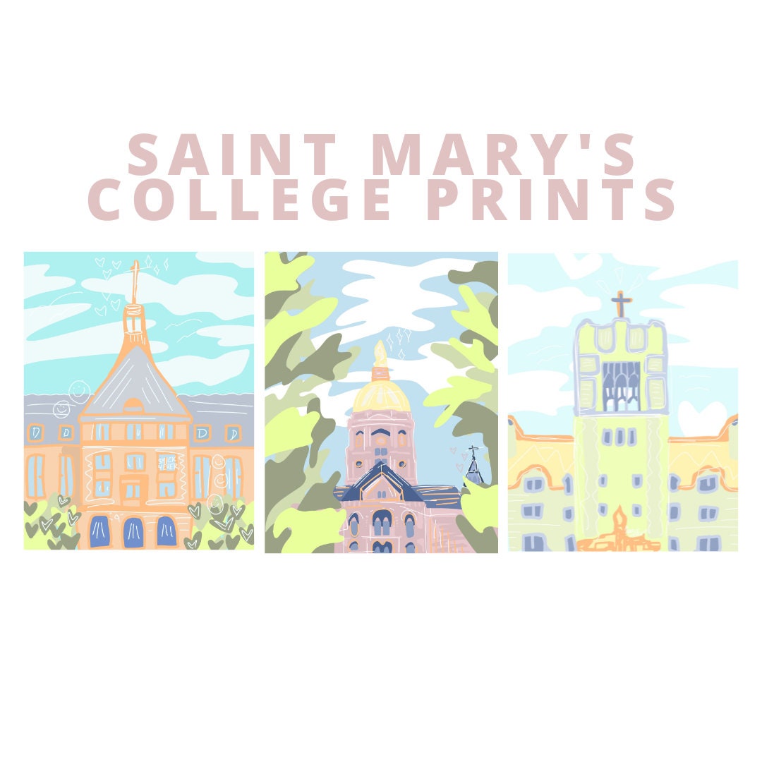 Saint Marys College, Notre Dame Iconic Places Preppy Prints - Etsy