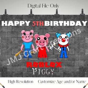 Roblox Piggy SVG, Roblox Piggy Welcome Banner, Roblox Piggy Birthday