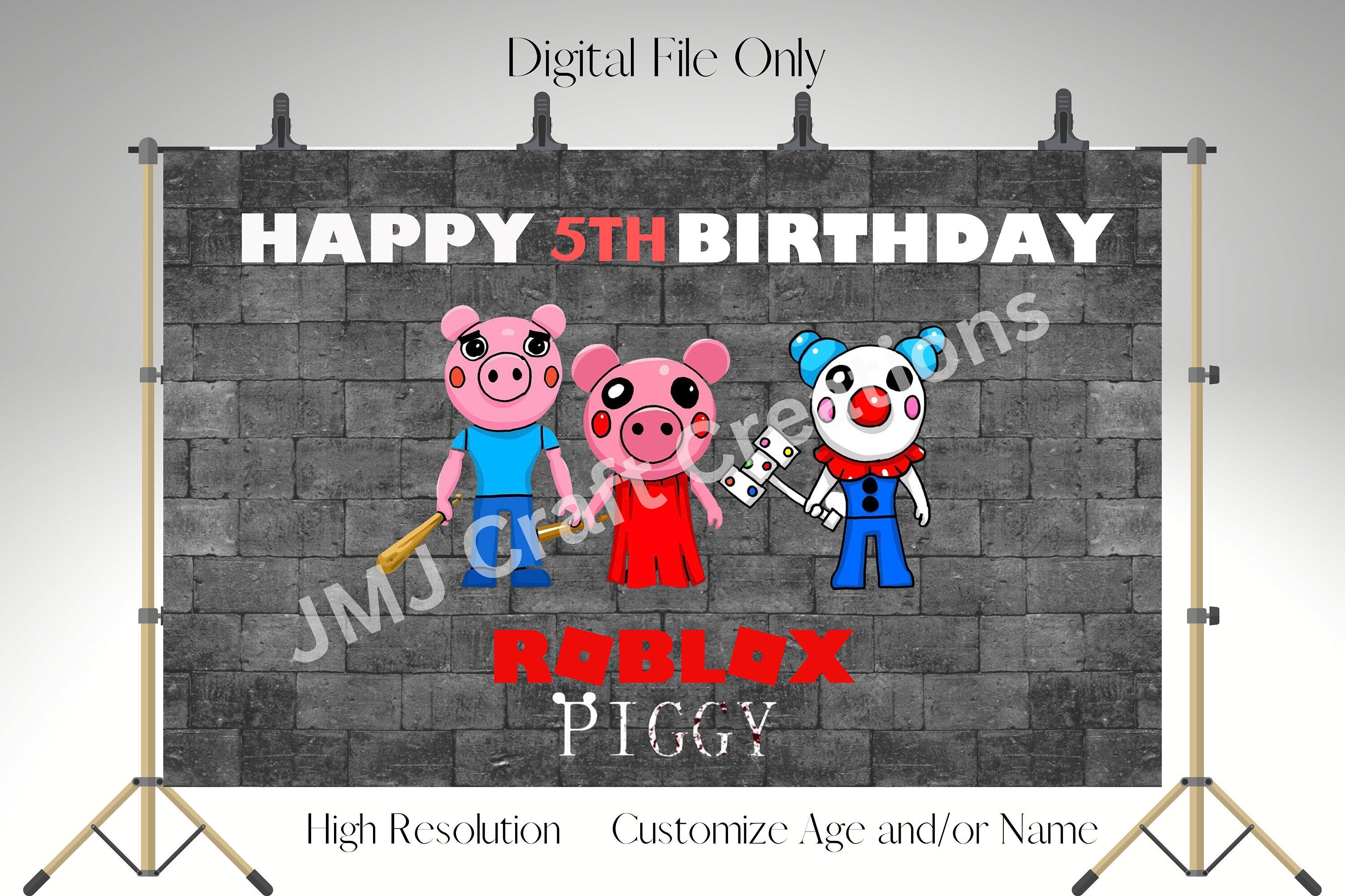 Roblox piggy embroidery design