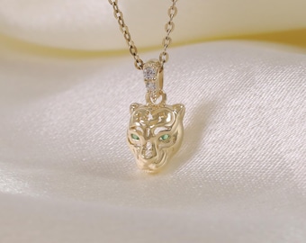 ヴィンテージ ソリッド 18K イエロー ゴールド ヒョウ柄チャーム - 高 