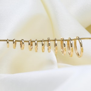 10K Solid Gold 4.0mm 4.5mm 5.0mm 5.5mm 6.0mm 6.5mm 7.0mm 8.0mm 9.0mm 10mm 11mm Hinged Hoop, Solid Gold Couch Cartilage Hoop, Gift for Her