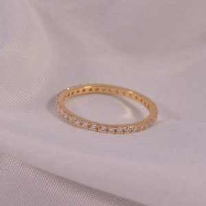 14K Solid Gold Moissanite Eternity Band Moissanite Statement Ring Full ...