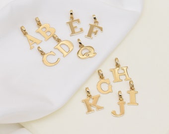 14k Solid Gold Letter Necklace Initial Pendant Initial Necklace