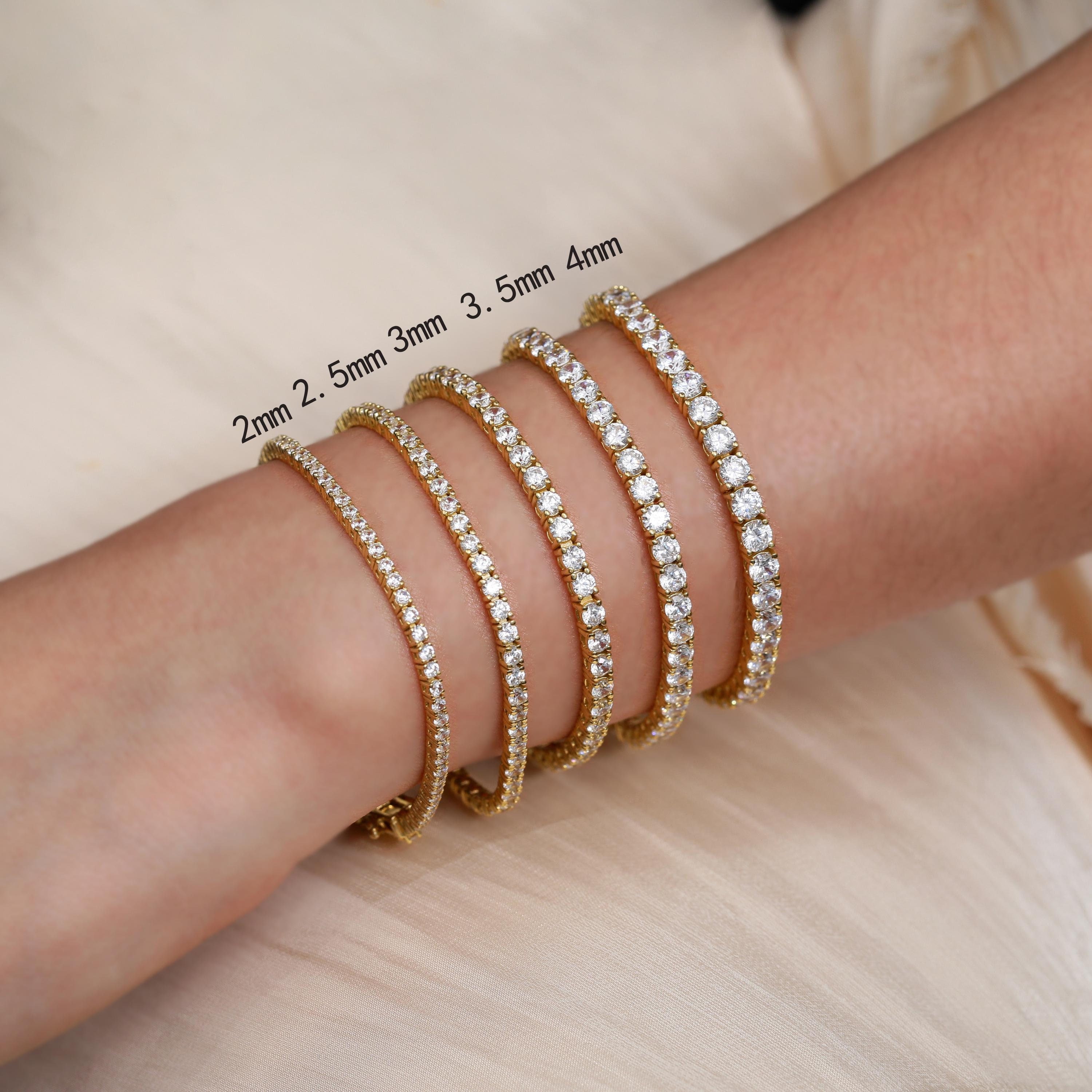 Bracciale a catena da tennis ghiacciato da 7 mm Bracciale con zirconi scintillanti con diamanti placcati in oro 18 carati per donna Uomo Regalo di compleanno Gioielli Hip Hop  36