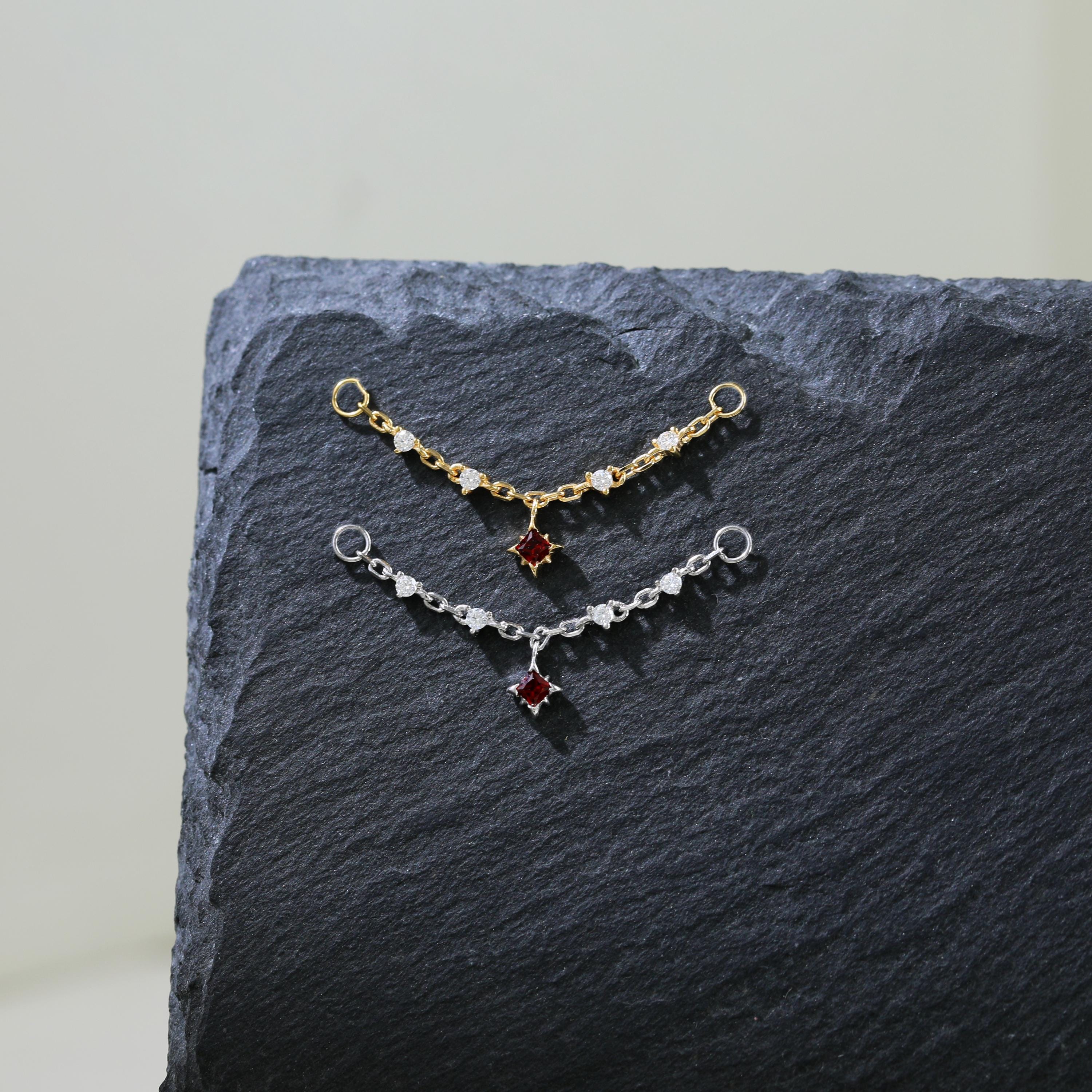 Piercing Alla Narice Con Catena Per Naso Con Catena Per Piercing Nasal - Foto 2