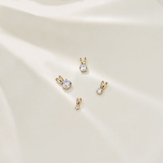 14K Solid Gold Moissanite Necklace Diamond Solitaire Pendant Solitaire Necklace