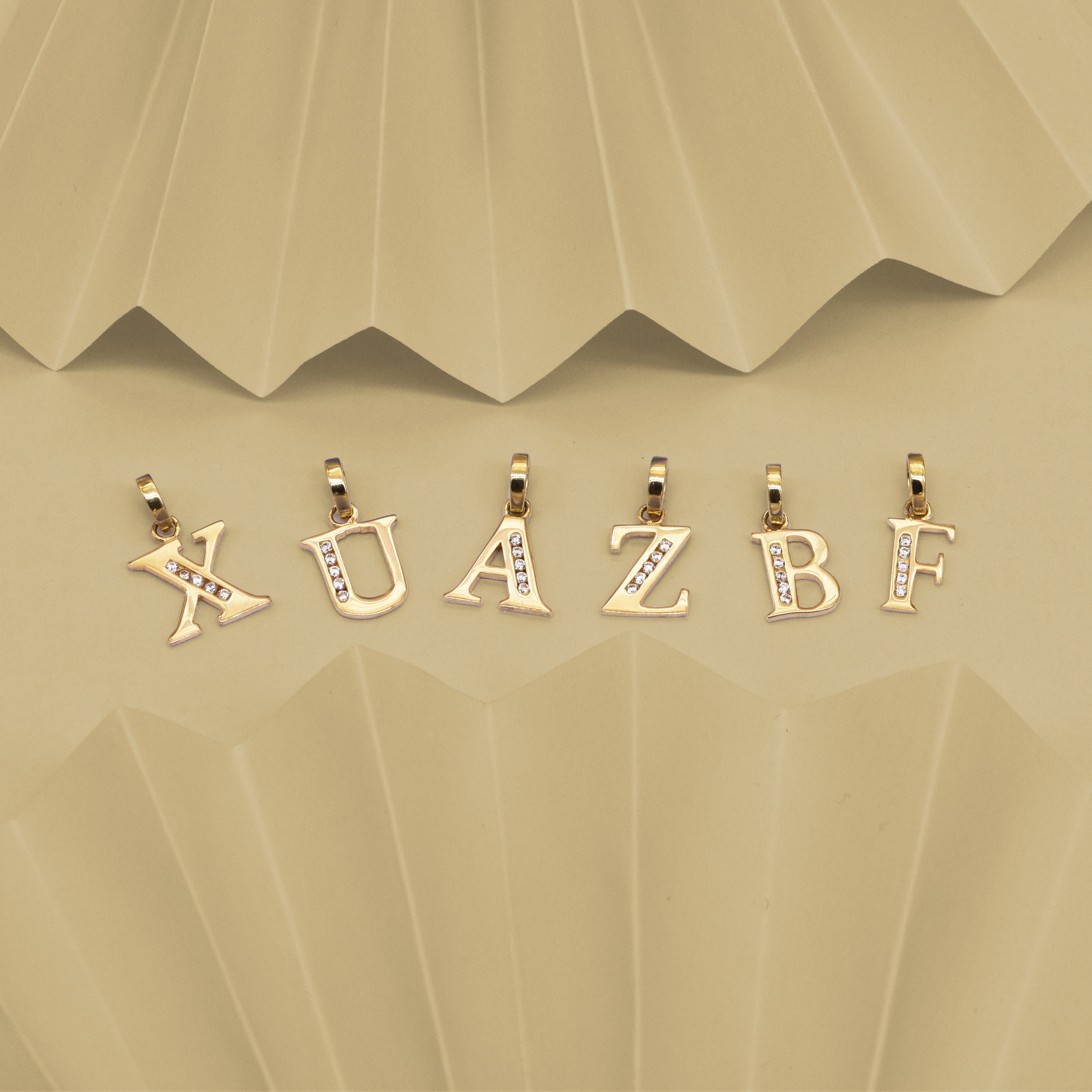 14k Solid Gold Letter Necklace Initial Pendant Initial Necklace