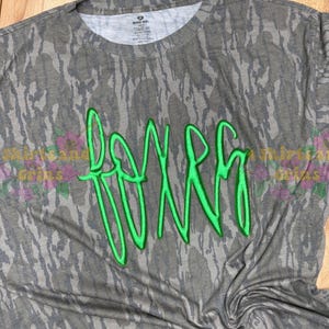 Custom Metallic Puff Word Tee | Mossy Oak® Bottomland | Unisex S–2XL