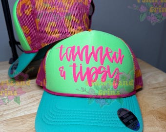 Custom Neon Leopard Trucker Hat | Passenger Princess / Passenger Problem Cap | Puff Vinyl Ponytail Hat | Summer Mesh Snapback