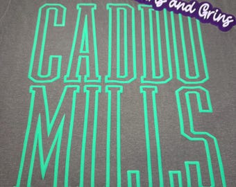 Custom Varsity Tall Outline Puff Vinyl Shirt – Comfort Colors® – Choose Your Wording, Shirt Color & Puff (Regular or Metallic)