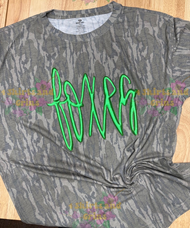 Custom Metallic Puff Word Tee | Mossy Oak® Bottomland | Unisex S–2XL