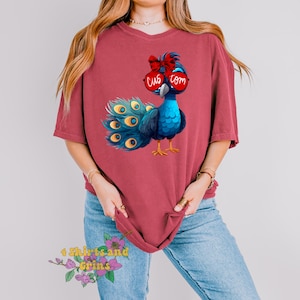 Custom Mascot School Spirit T-Shirt | Comfort Colors | Youth | Adult | Sunglass | BOW | Peacock