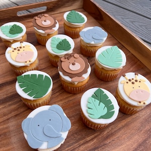 Safari Animal Fondant Cupcake Toppers