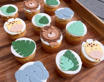 Safari Animal Fondant Cupcake Toppers