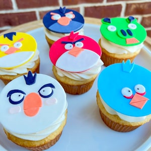 Angry Birds Fondant Cupcake Toppers