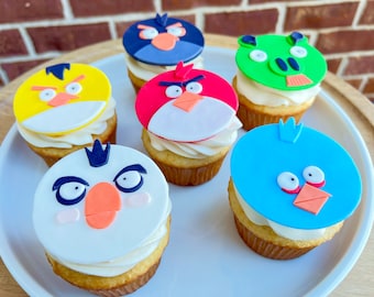 Angry Birds Fondant Cupcake Toppers