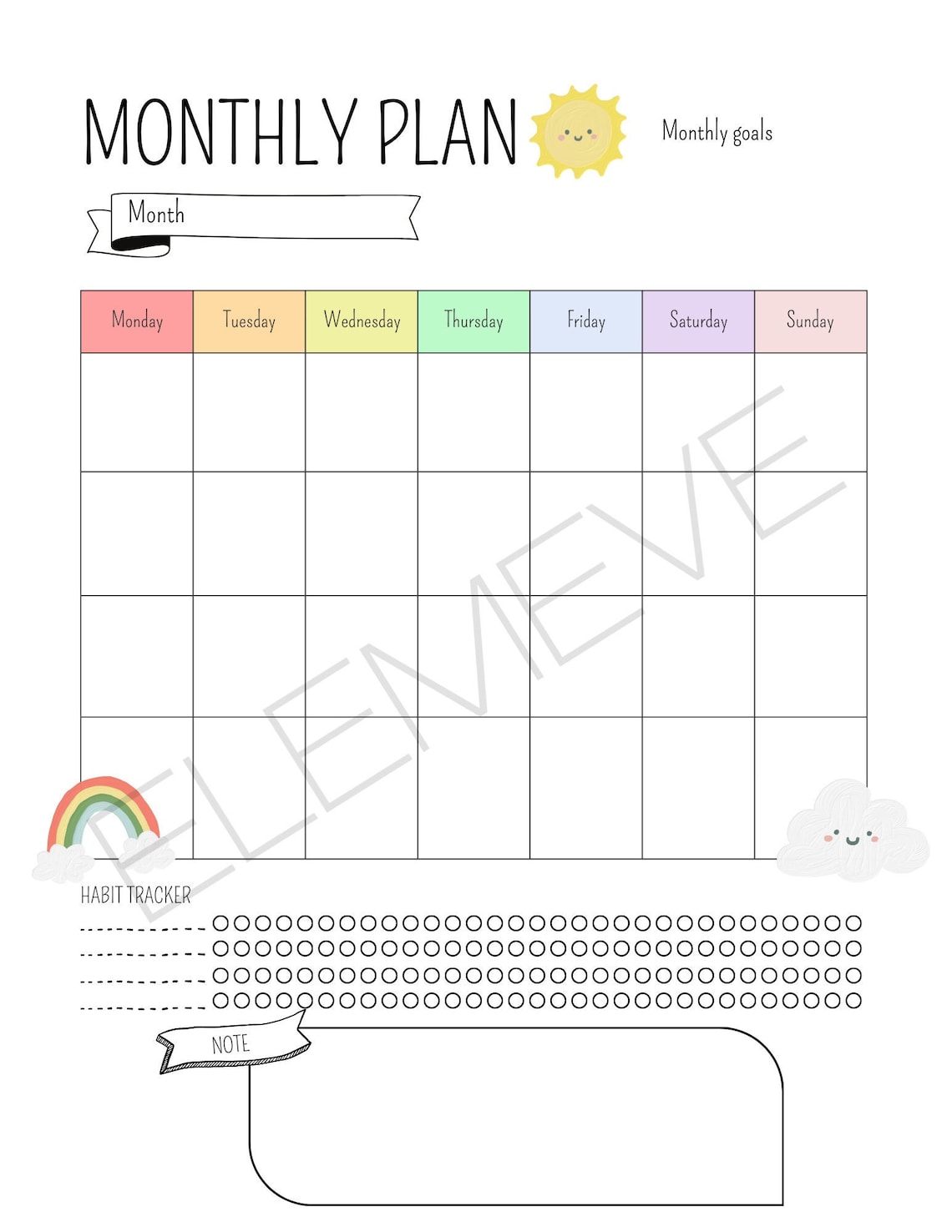 DAILY MONTHLY PLANNER | to Do List | Printable Productivity Day Planner ...