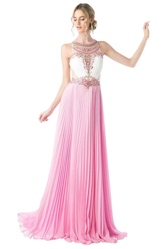 Cinderella Divine CR742 Jewel-ornate Pleated A-line Gown - Etsy Cinderella Divine CR742 Jewel-ornate Pleated A-line Gown - Etsy