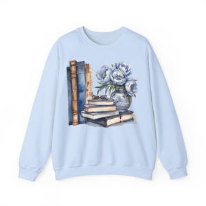 Book Lover Flower Unisex Sweatshirt, Reading Gift, Literary Apparel, Cozy Jumper, Library Clothing