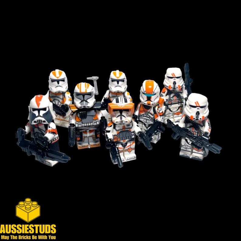 212th Attack Battalion Custom Orange Clone Troopers Star Wars Clone Wars Minifigures Battlepack Etsy