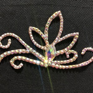 Hairpiece for Ballroom Dance Competition Pretty Lotus Crystal AB Rhinestone Accessory for Latin, Rhythm, Smooth, Ballroom Dancing Crystal AB