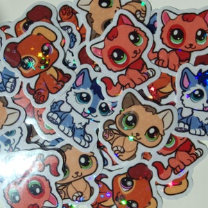 Naklejka winylowa Littlest Pet Shop Holographic 1,5 cala Maluchy, szczeniaki i kocięta