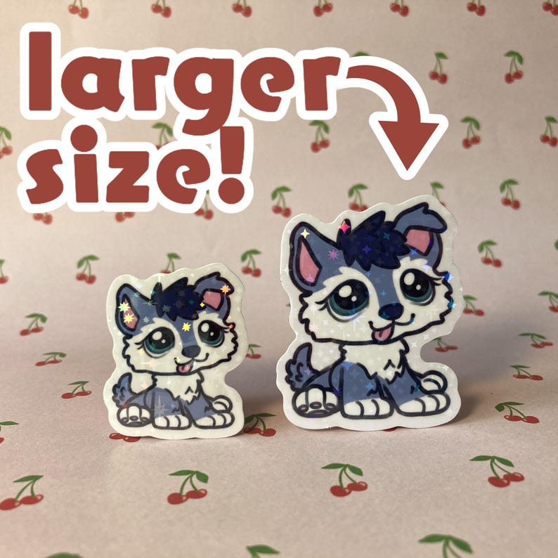 OVERSIZED Littlest Pet Shop Holographic 2 in Vinyl Sticker Babys Welpen und Kätzchen Bild 10