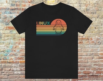 Retro Style Linux T-Shirt Featuring Tux - For Old School Tech Fans Who've Seen It All