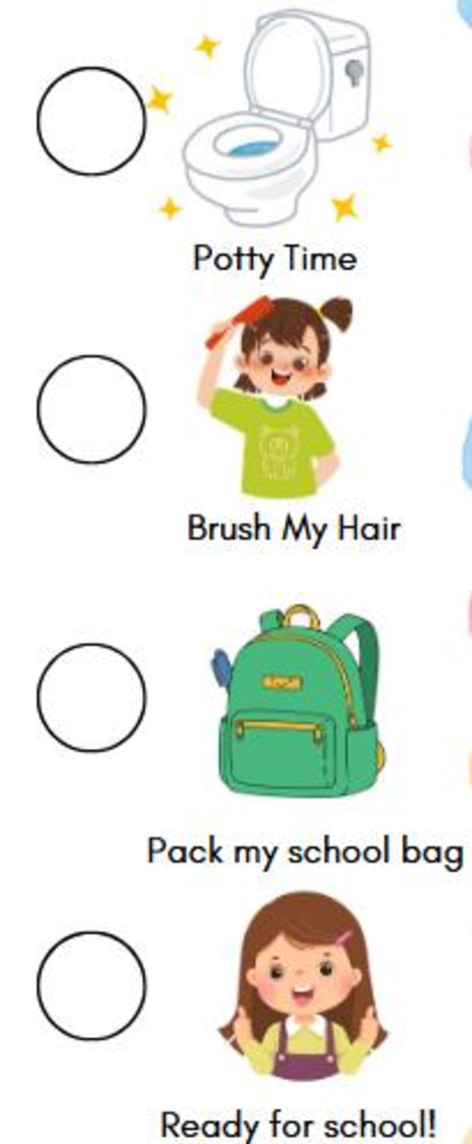 Kids Morning Routine Chart | Printable | Visual Checklist for Preschool ...