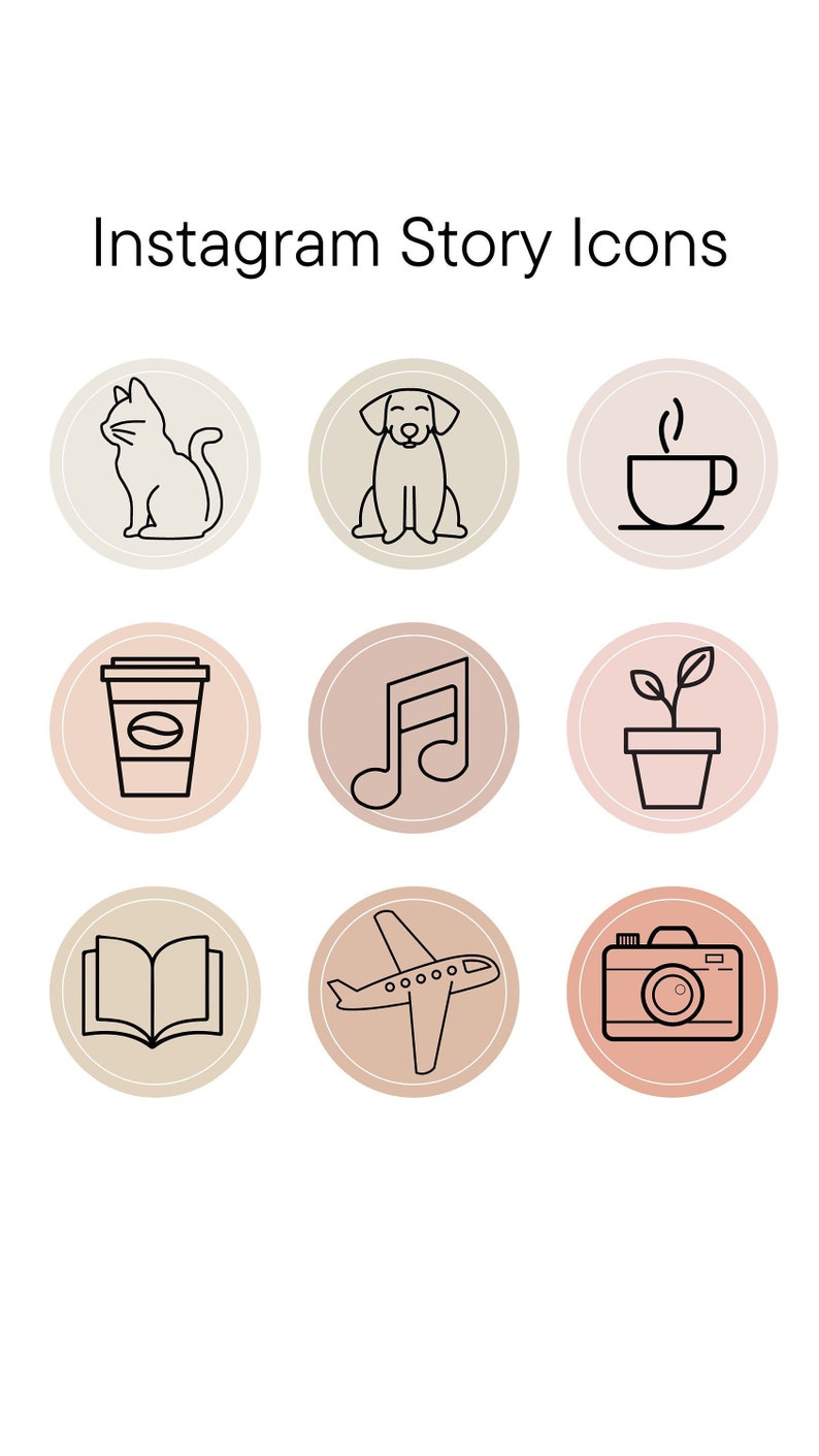 Instagram Story Highlight Icons Cat Dog Coffee Music Plant - Etsy