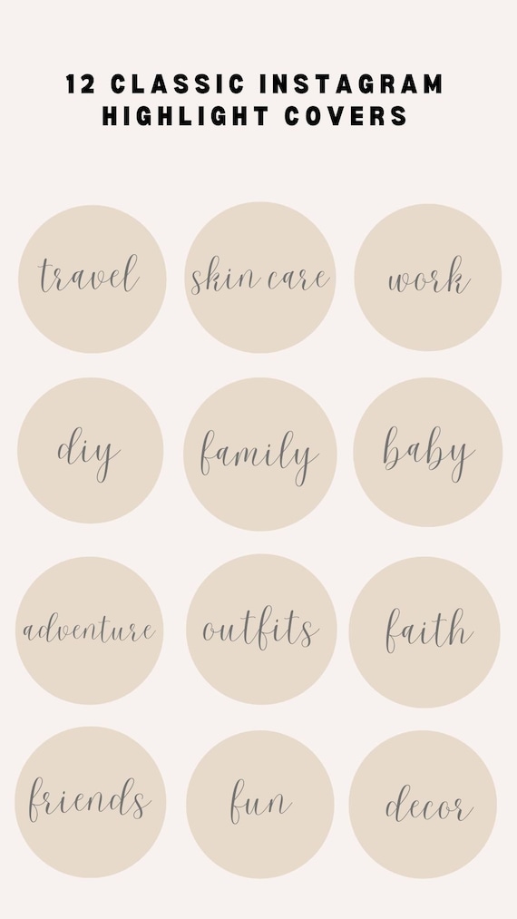 Neutral Basic Instagram Story Highlight Covers: Travel Skin - Etsy