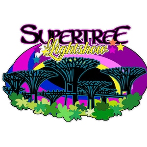 Supertree Lightshow Singapore png en svg plakboektitel digitale download snijbestand voor Cricut/silhouet-snijmachine